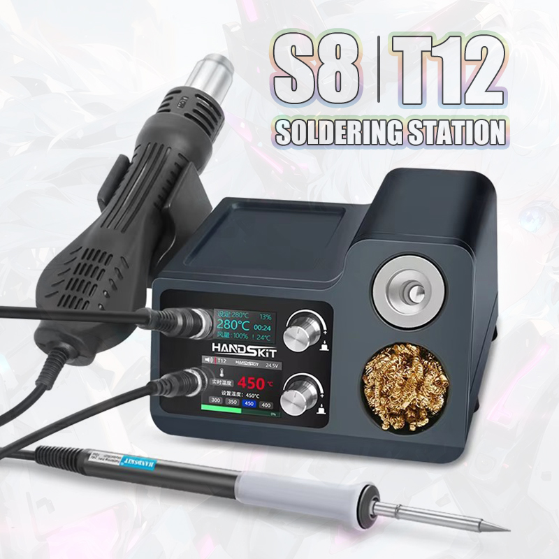 Hot Air Rework Station T12 - T12 Soldeerstation Met 858 Heteluchtpistool Compatibel